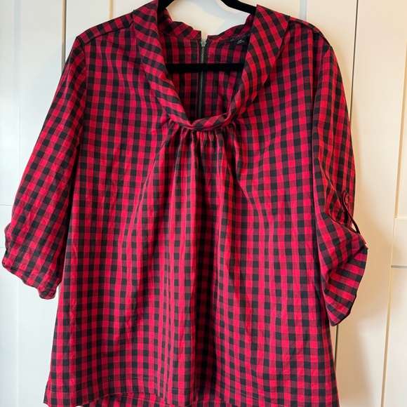 Red and Black Gingham Blouse - Picture 3 of 13
